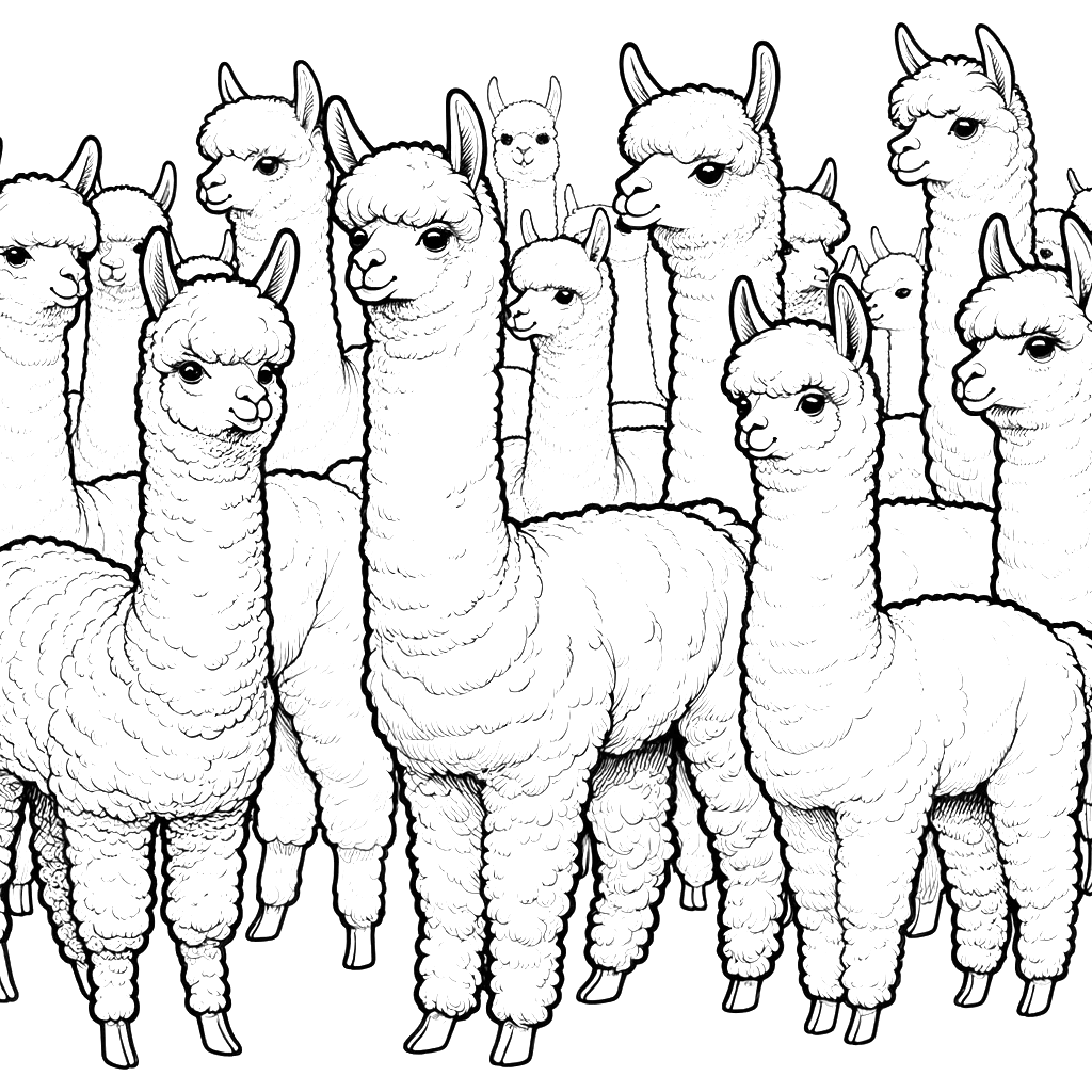 alpaca llama free coloring pages