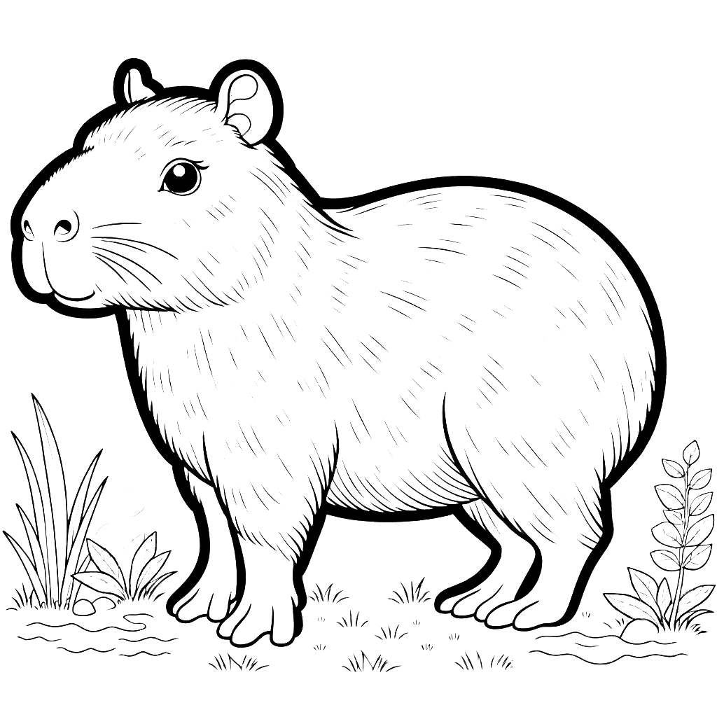 capybara coloring pages capybara animal coloring pages free coloring pages