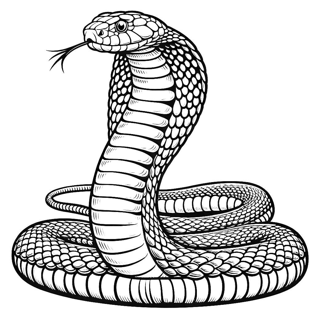 Coloring Cobra Pages King Mongoose Snake Fighting Animals Printable 