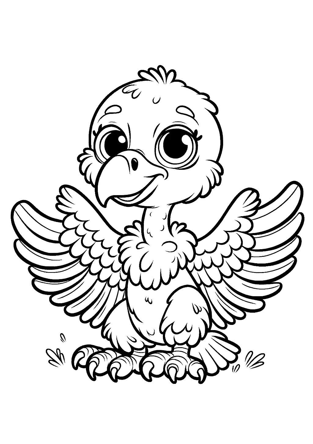 vulture baby coloring page