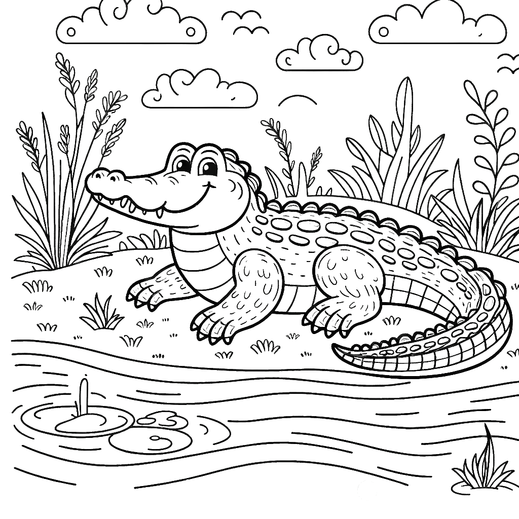 alligator free coloring pages