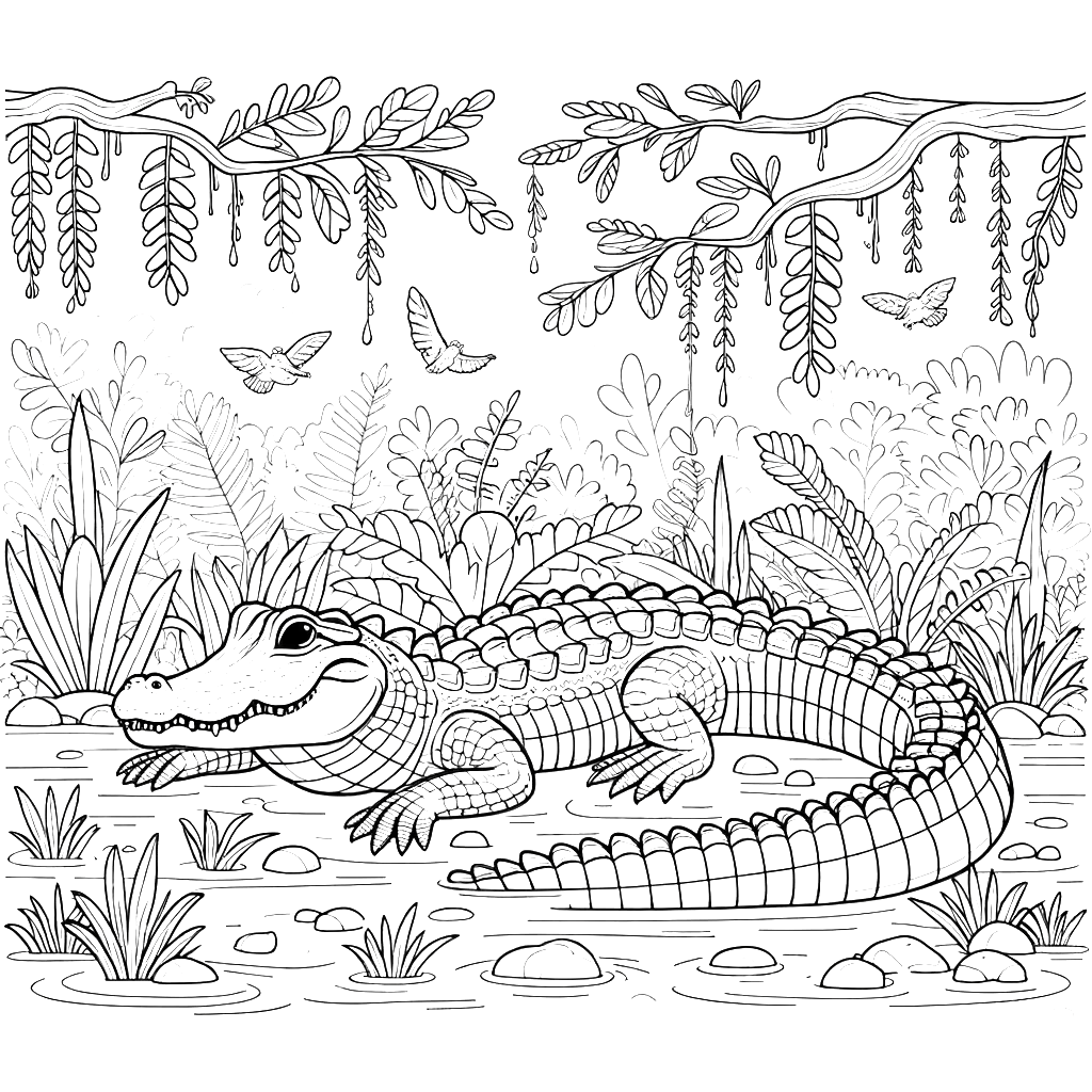 alligator free coloring pages