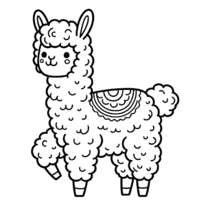 alpaca llama free coloring pages