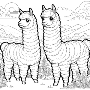 alpaca llama free coloring pages