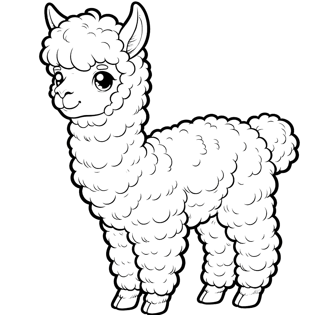 alpaca llama free coloring pages