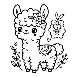 alpaca llama free coloring pages