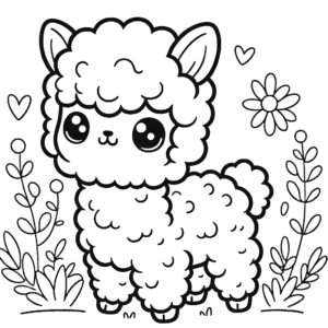 alpaca llama free coloring pages