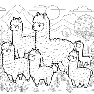 alpaca llama free coloring pages