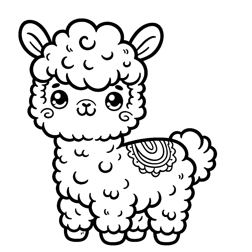 alpaca llama coloring pages