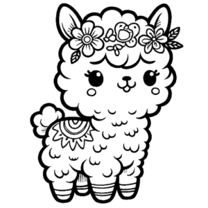 alpaca llama free coloring pages