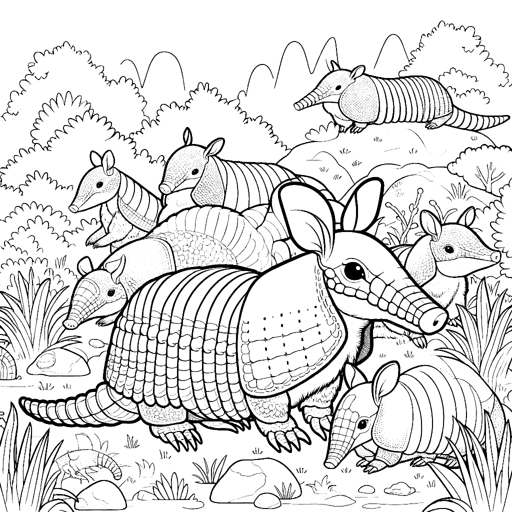 armadillo coloring pages animal free coloring pages