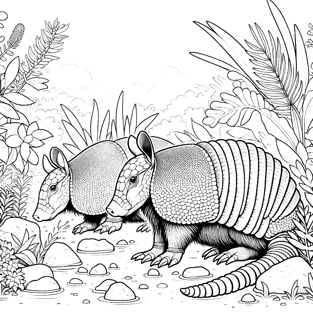 armadillo coloring pages animal free coloring pages