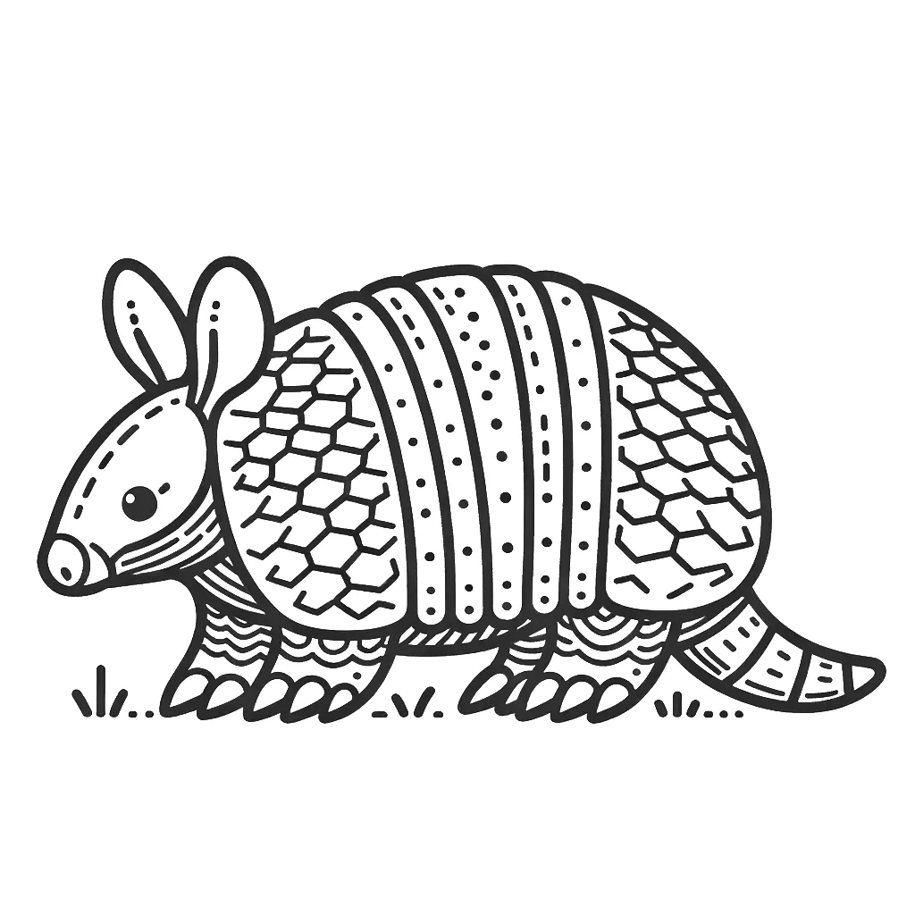 armadillo coloring pages animal free coloring pages