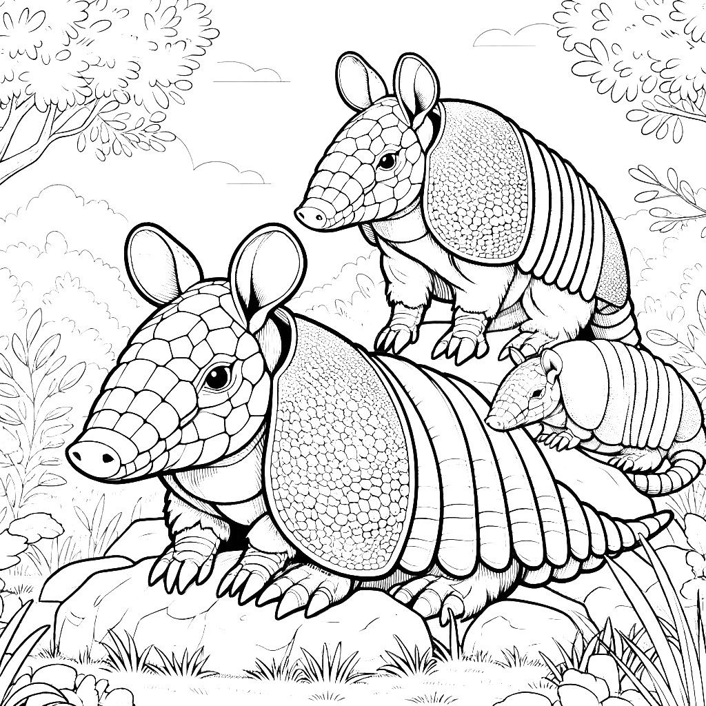 armadillo coloring pages animal free coloring pages