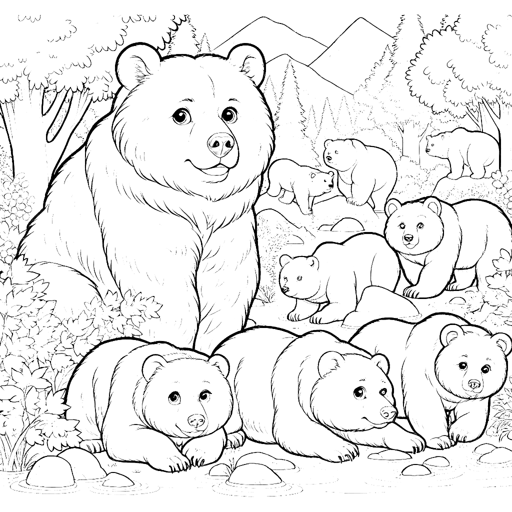 bear coloring pages grizzly bear animal coloring pages free coloring pages