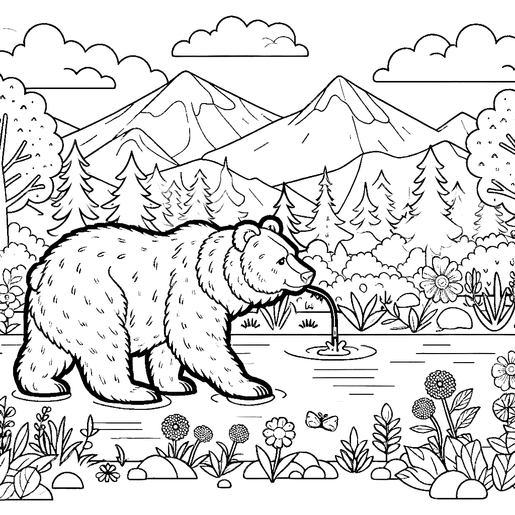 bear coloring pages grizzly bear animal coloring pages free coloring pages