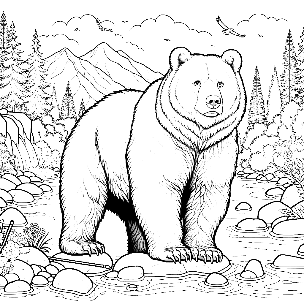 bear coloring pages grizzly bear animal coloring pages free coloring pages