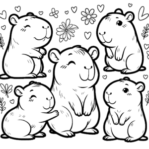 capybara coloring pages capybara animal coloring pages free coloring pages