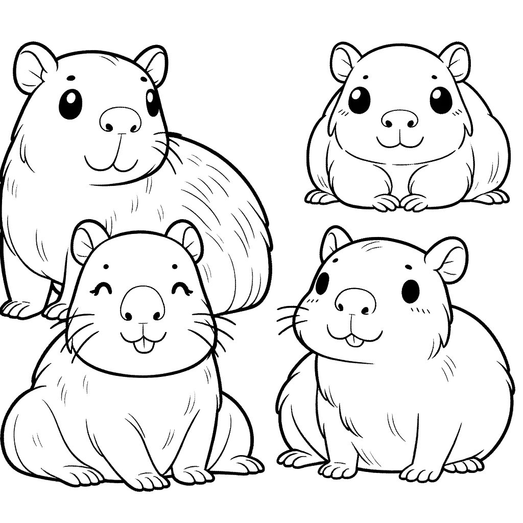 capybara coloring pages capybara animal coloring pages free coloring pages