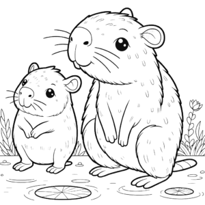 capybara coloring pages capybara animal coloring pages free coloring pages