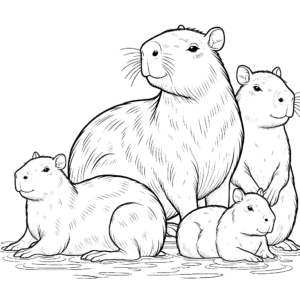 capybara coloring pages capybara animal coloring pages free coloring pages