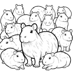 capybara coloring pages capybara animal coloring pages free coloring pages