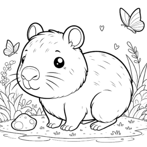 capybara coloring pages capybara animal coloring pages free coloring pages