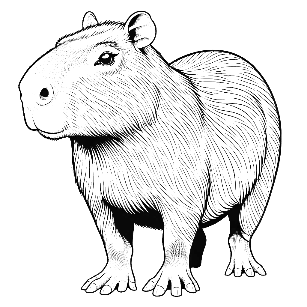 capybara coloring pages capybara animal coloring pages free coloring pages