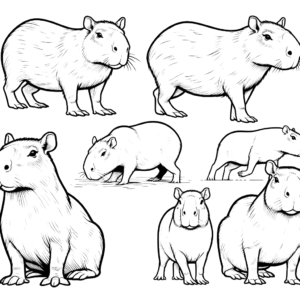 capybara coloring pages capybara animal coloring pages free coloring pages