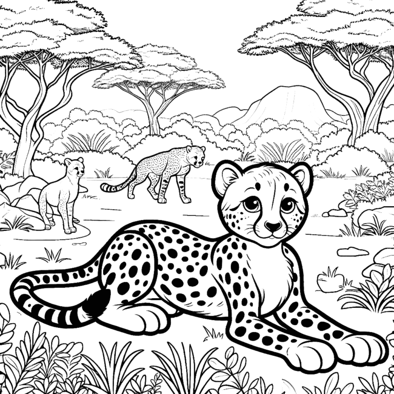 Cheetah Cub Coloring Page Coloring Pages Gem