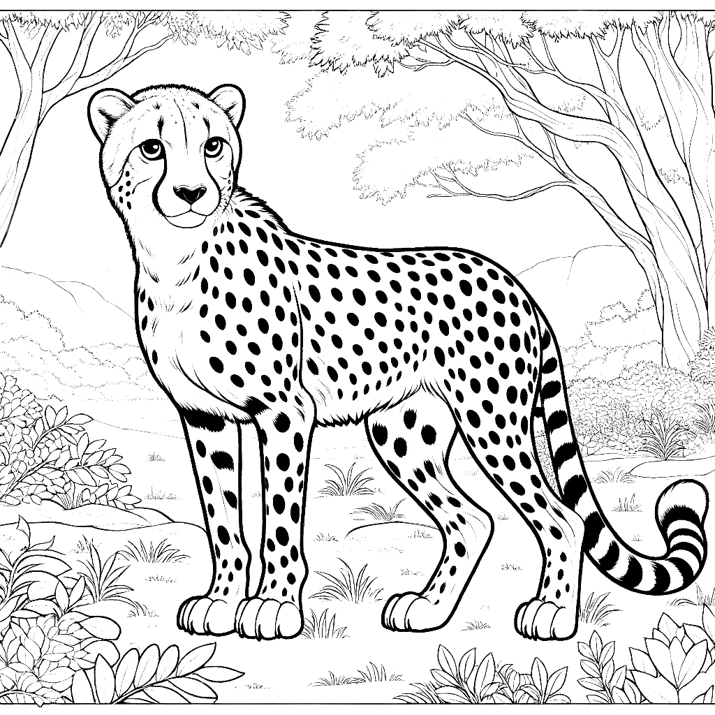 cheetah coloring pages cheetah animal coloring pages free coloring pages