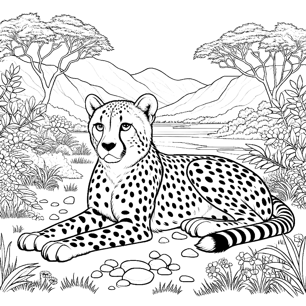 cheetah coloring pages cheetah animal coloring pages free coloring pages