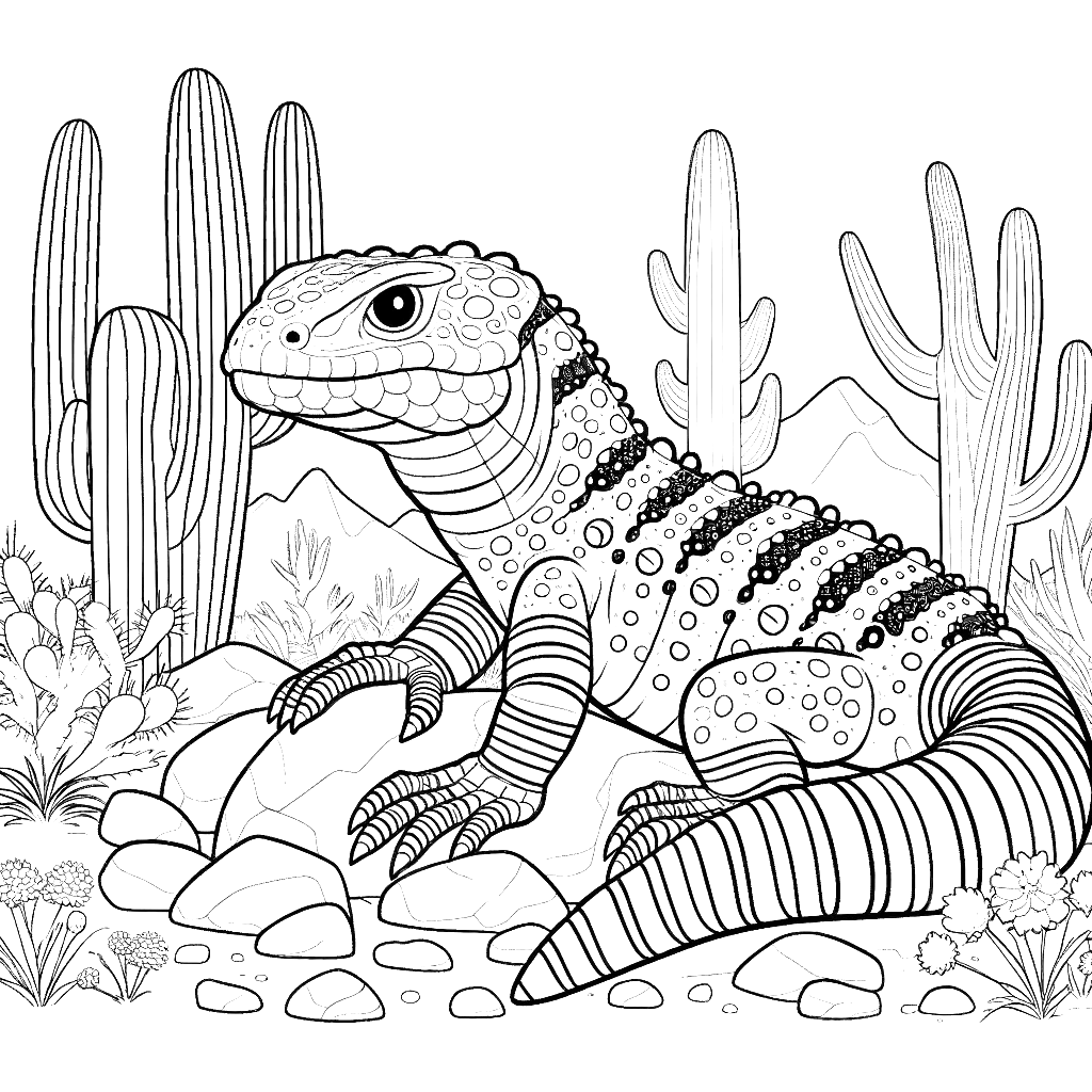 Gila Monster Coloring Pages 20 - Coloring Pages Gem