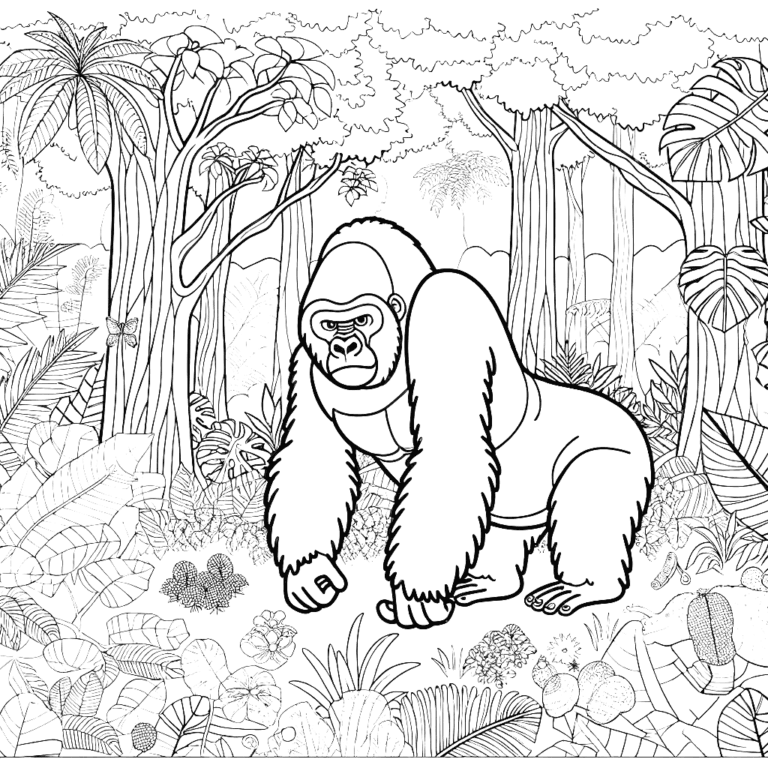 Gorilla Coloring Pages 4 - Coloring Pages Gem