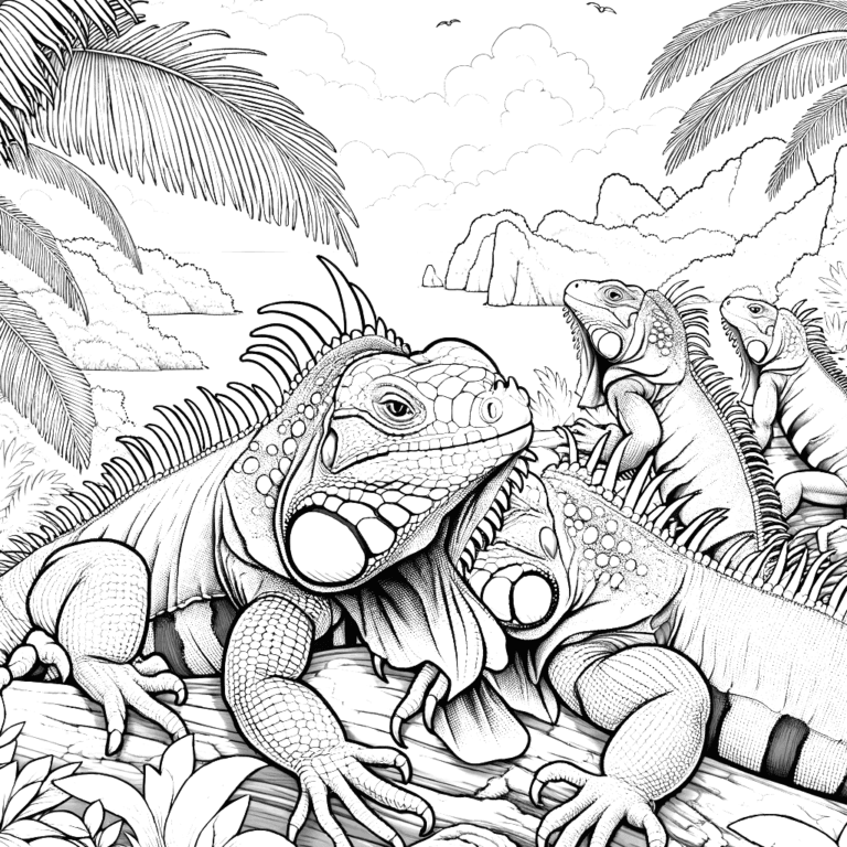 Iguana Coloring Pages 32 - Coloring Pages Gem