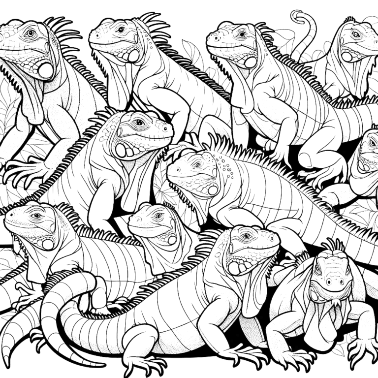 Iguana Coloring Pages - Coloring Pages Gem