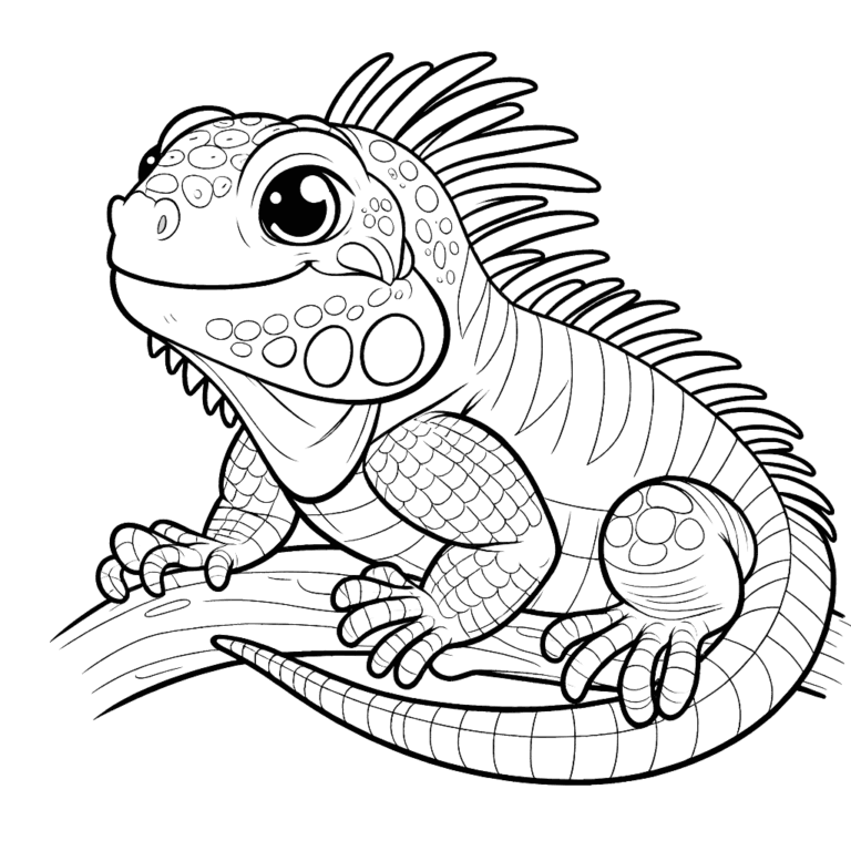 Iguana Coloring Pages - Coloring Pages Gem