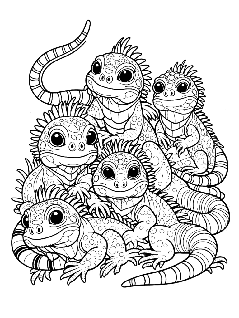 Iguana Coloring Pages 17 - Coloring Pages Gem