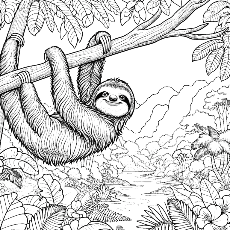 Sloth Coloring Pages 3 - Coloring Pages Gem