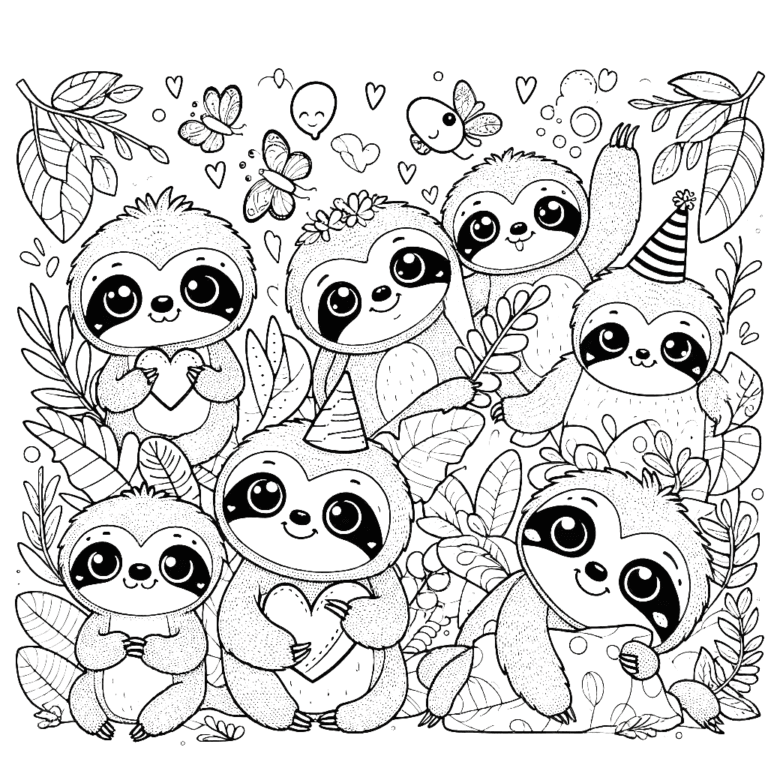 Sloth Coloring Pages 3 - Coloring Pages Gem