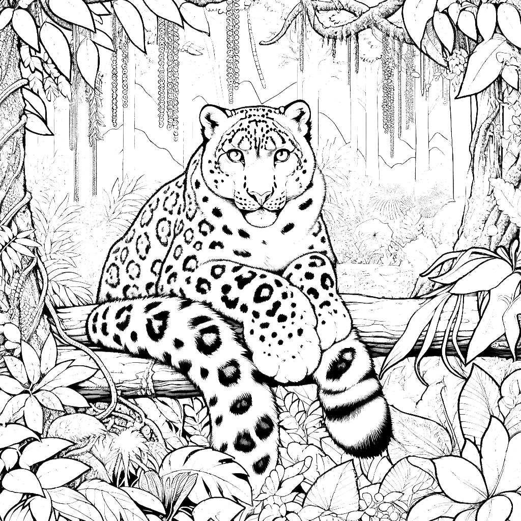 Snow Leopard Coloring Pages 36 - Coloring Pages Gem