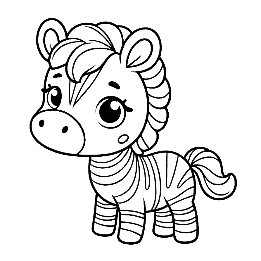 a cartoon of a zebra