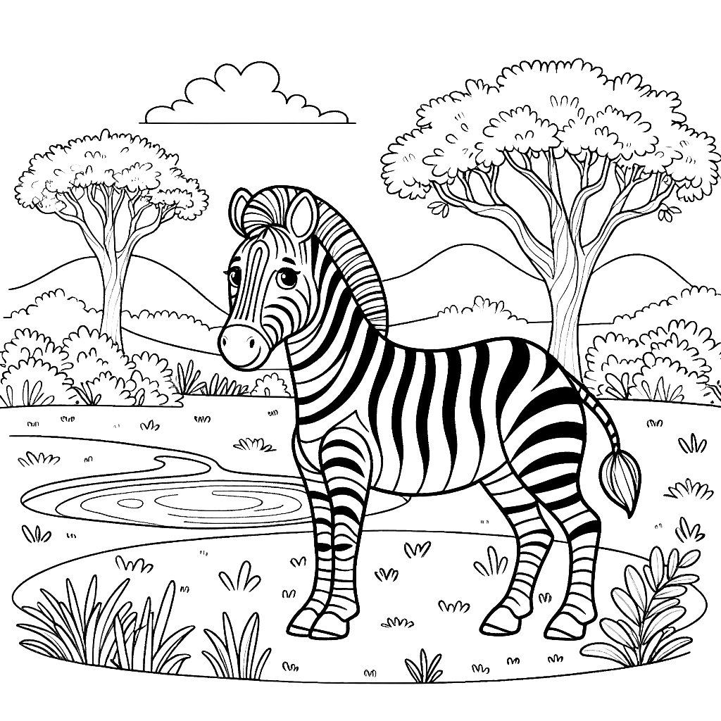 Zebra Coloring Pages 19 - Coloring Pages Gem