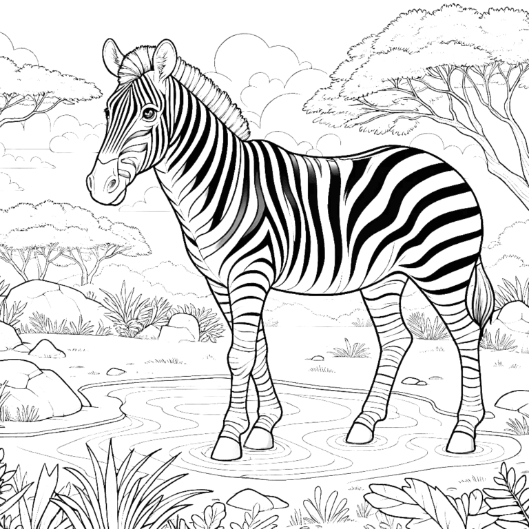 Zebra Coloring Pages - Coloring Pages Gem