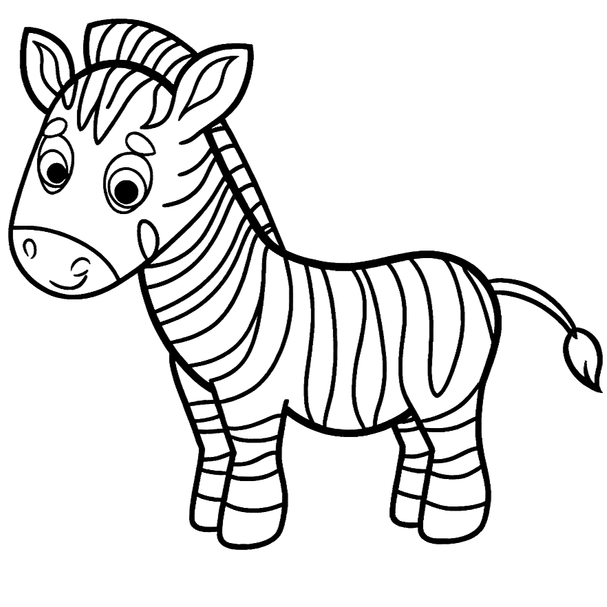 a cartoon zebra with a tail