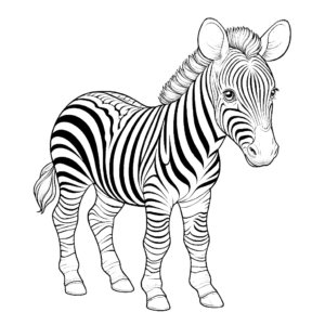 a drawing of a zebra