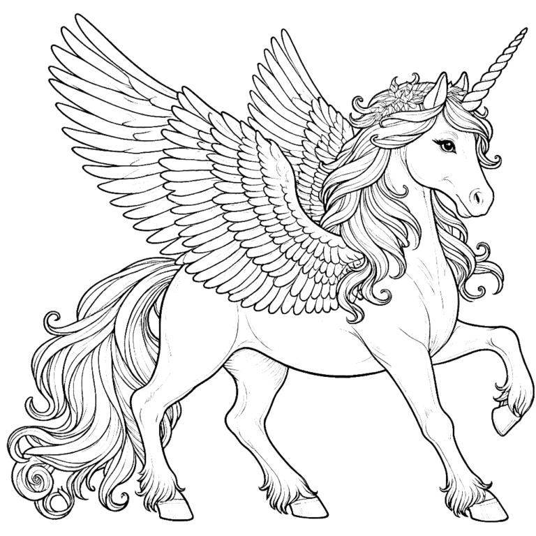 Free printable unicorn coloring page 20
