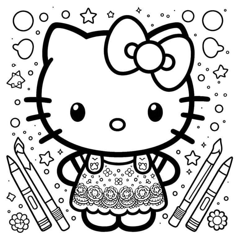 Hello Kitty Coloring Pages Coloring Pages Gem