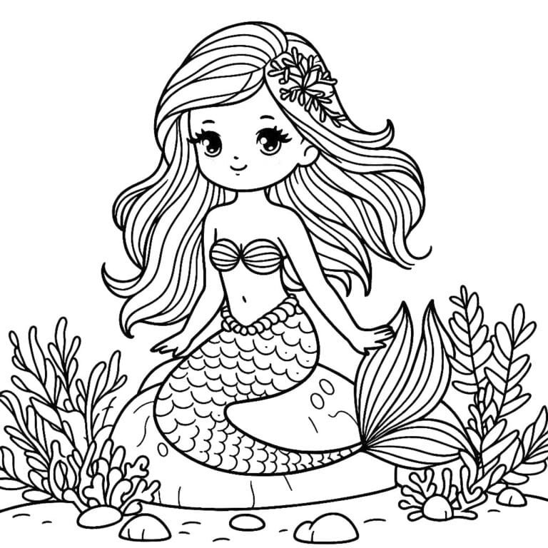 Free printable mermaid coloring page 37