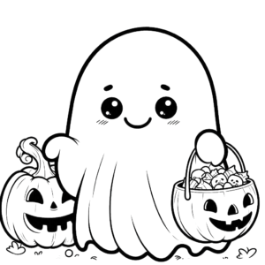 Halloween-Ghost-Jack-O-Lantern-Pumpkin-Halloween-coloring pages